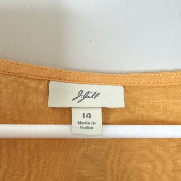 J JILL Sleeveless Top in Saffron 100% LINEN Size 14 - Picture 3 of 10